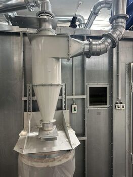 Installed cyclone dust collection system with integrated ductwork